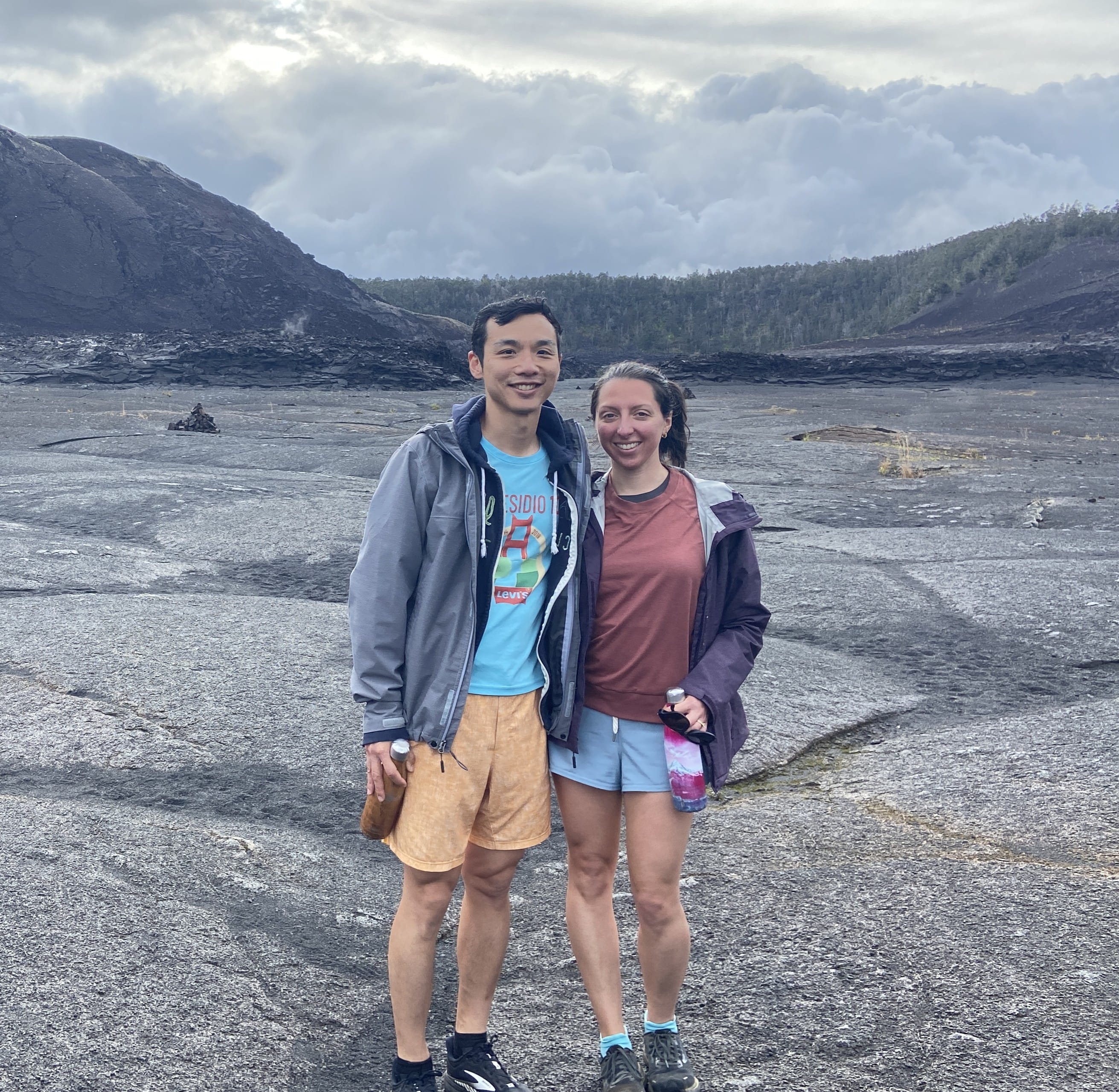 two people in kilauea iki crater