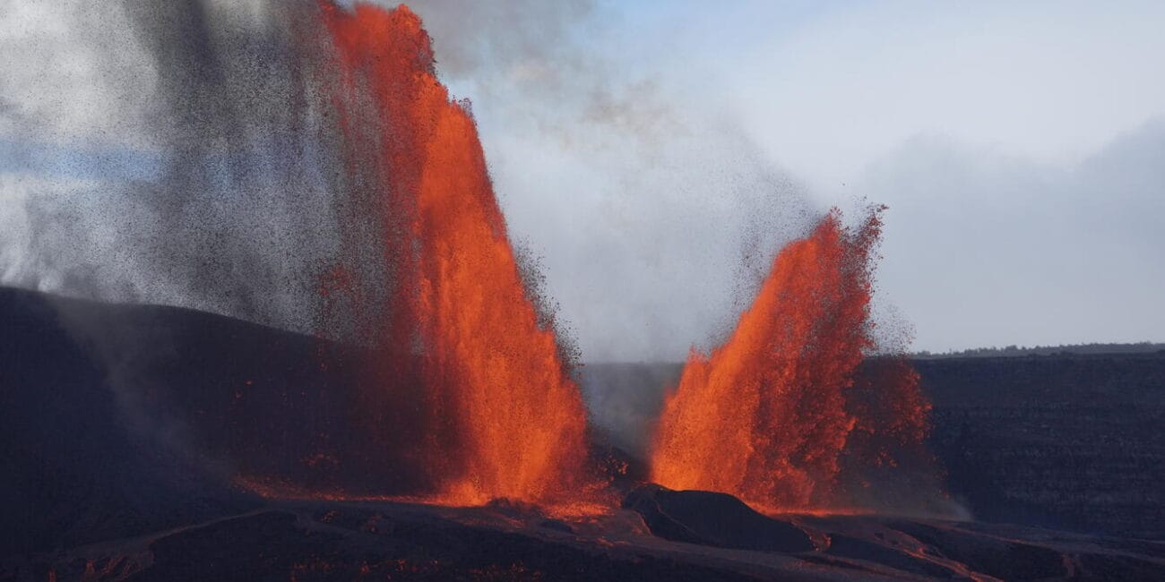 twin fountains from Kilauea's 36th eruption episode
