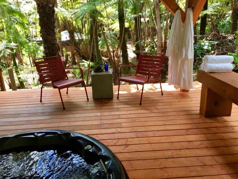 Access to Forest Spa from the Haiku Garden At The Crater's Edge Inn | Volcano, HI